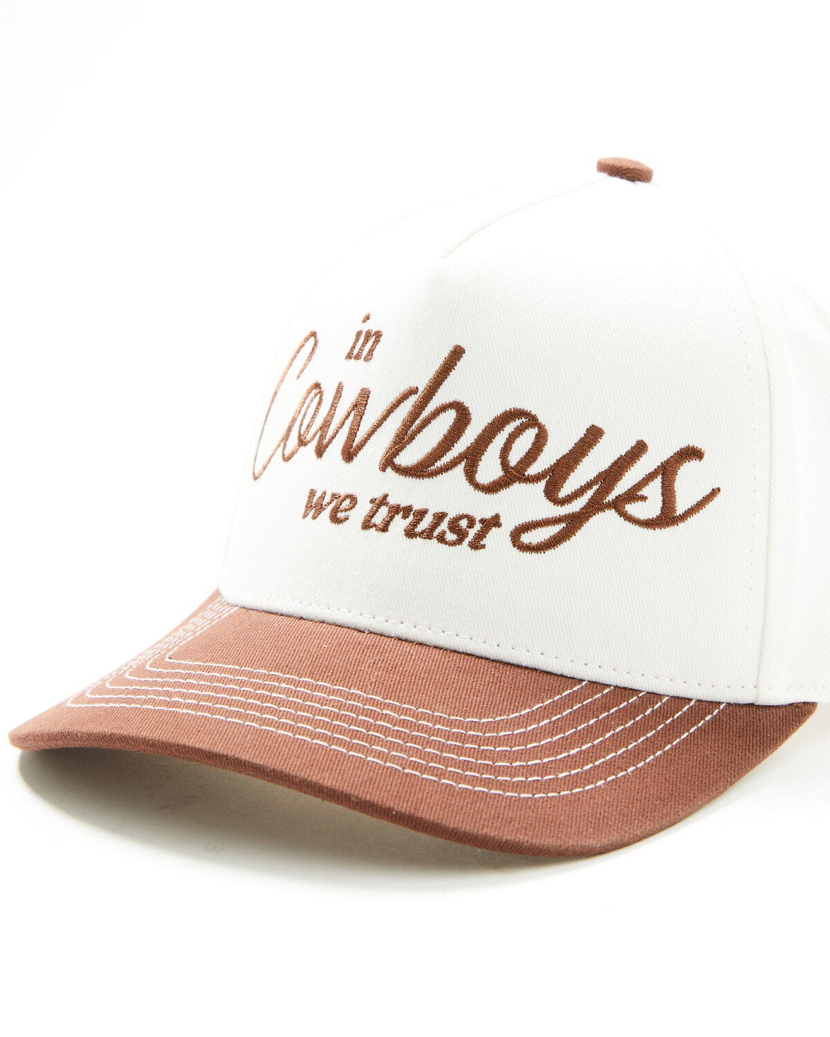 Shyanne Women's In Cowboys We Trust Ball Cap, Dark Brown, hi-res