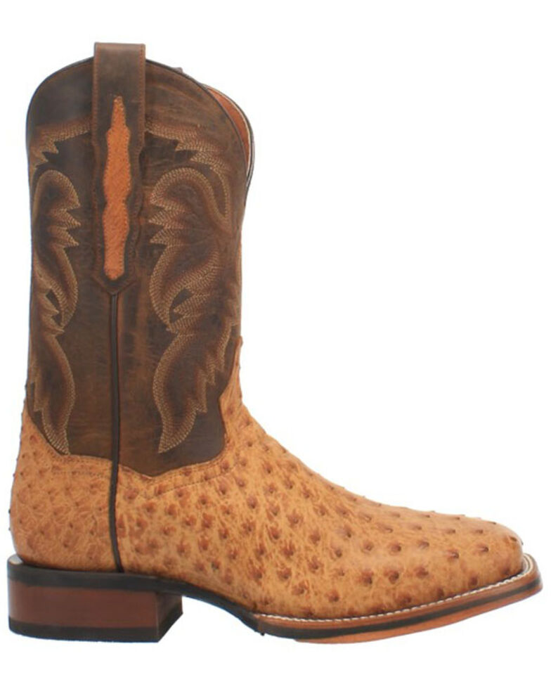 Dan Post Men's Kershaw Exotic Ostrich Skin Western Boots Wide Square Toe Boot Barn