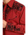Image #2 - Scully Men's Embroidered Red Retro Long Sleeve Western Shirt, , hi-res