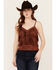 Image #1 - Idyllwind Women's Stafford Faux Suede Fringe Tank, Mahogany, hi-res