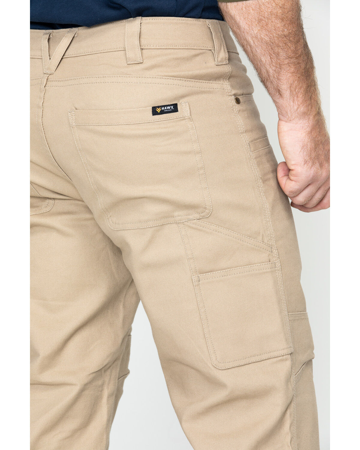 Image #3 - Hawx Men's Stretch Canvas Utility Work Pants - Big, Beige/khaki, hi-res