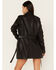 Mauritius Leather Women's Tie Front Prague Leather Shacket, Black, hi-res