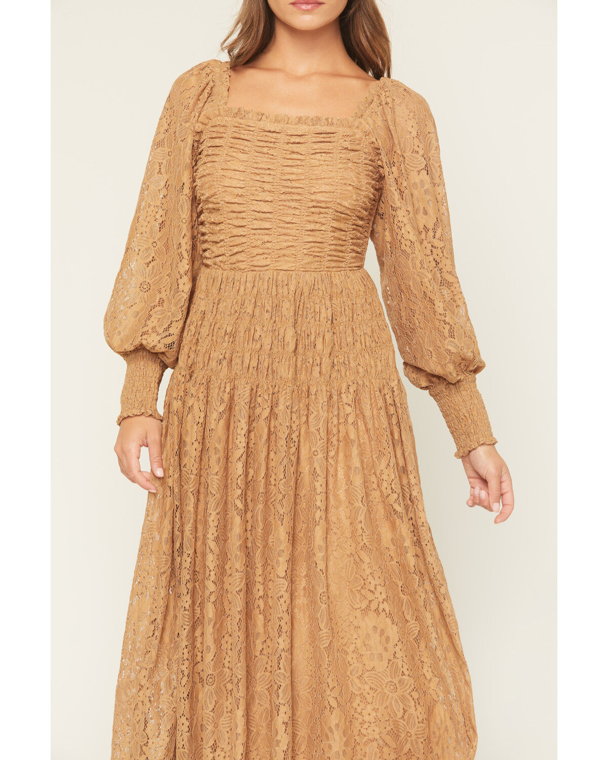 Product Name:  Listicle Women's Lace Long Sleeve Midi Dress