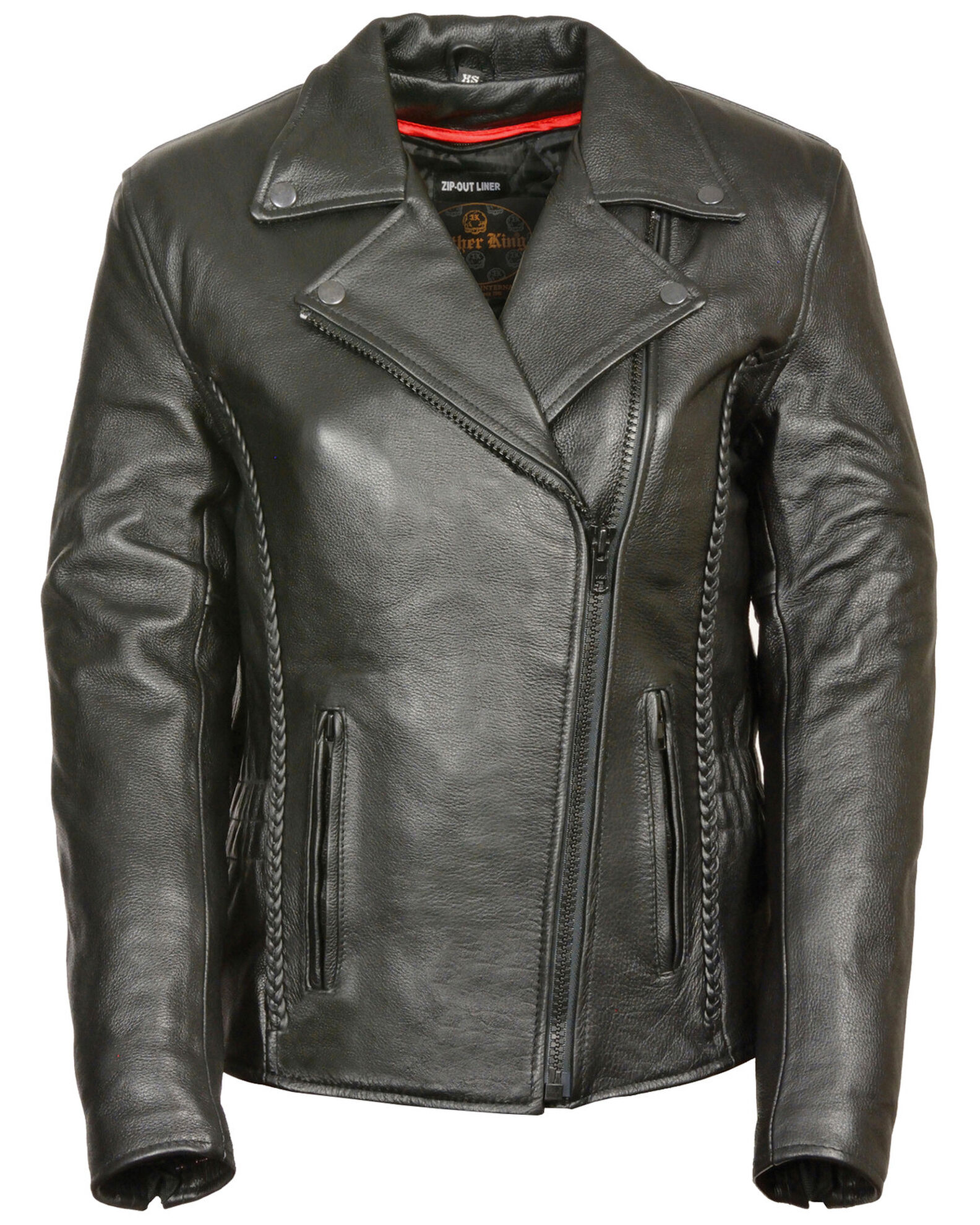 Milwaukee Leather Women s Braid Stud Leather Jacket 3X Boot Barn