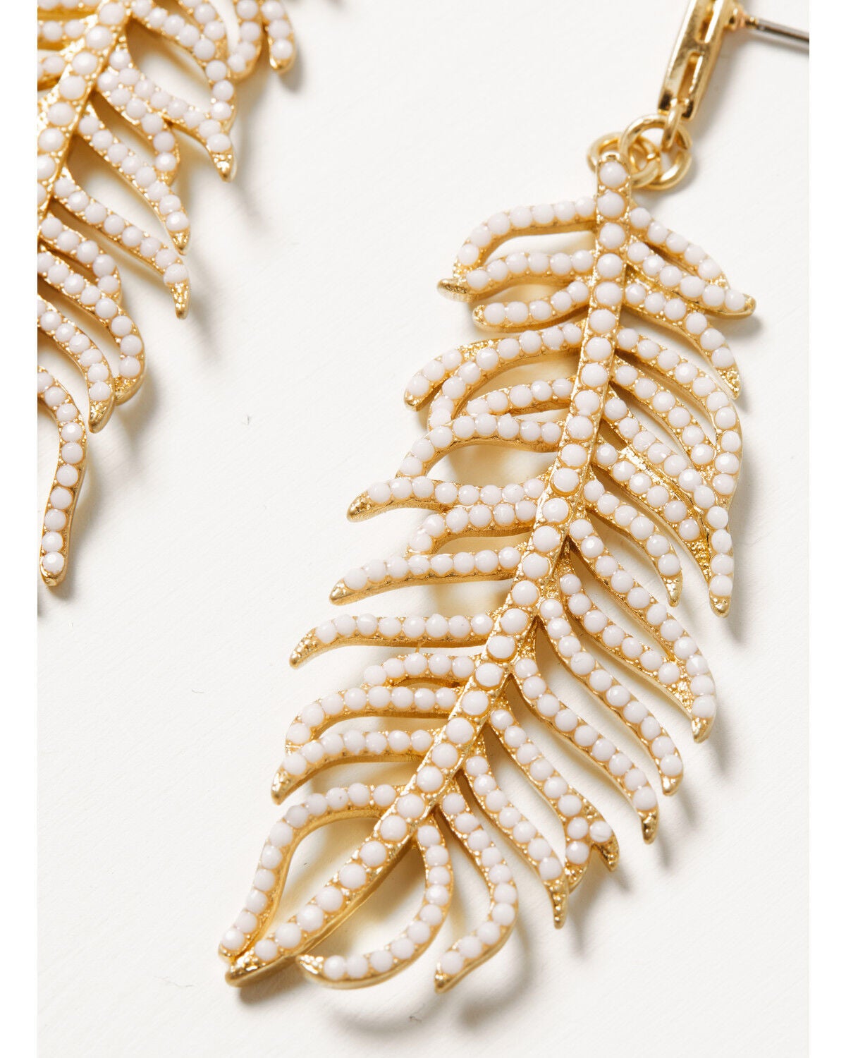 Image #2 - Lainey Wilson Women's Feather Earrings, Gold, hi-res