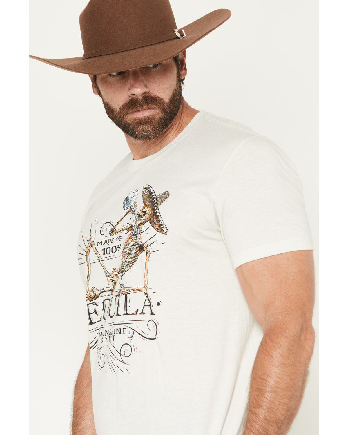 Image #2 - Moonshine Spirit Men's 100% Tequila Short Sleeve Graphic T-Shirt, Cream, hi-res