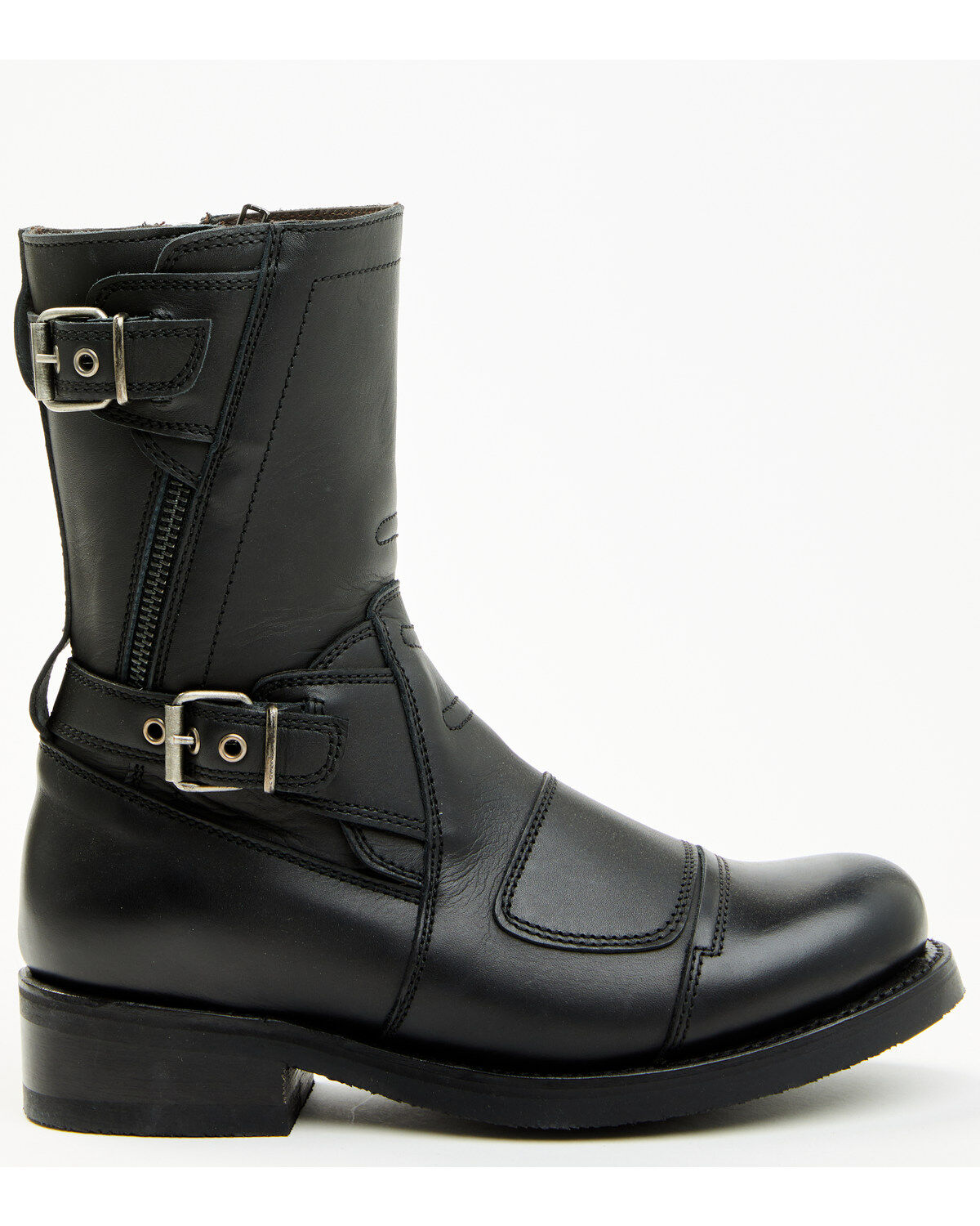 Image #2 - Sendra Women's Juno Motorcycle Boots - Round Toe, Black, hi-res