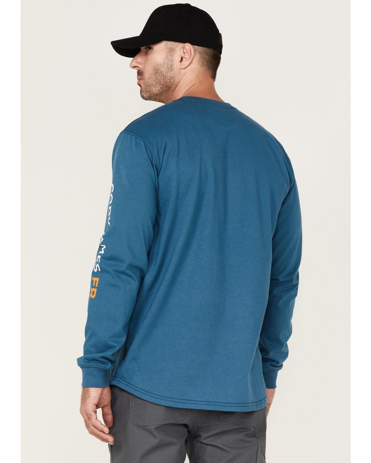 Image #4 - Cody James Men's FR Logo Long Sleeve Work T-Shirt - Tall, Blue, hi-res