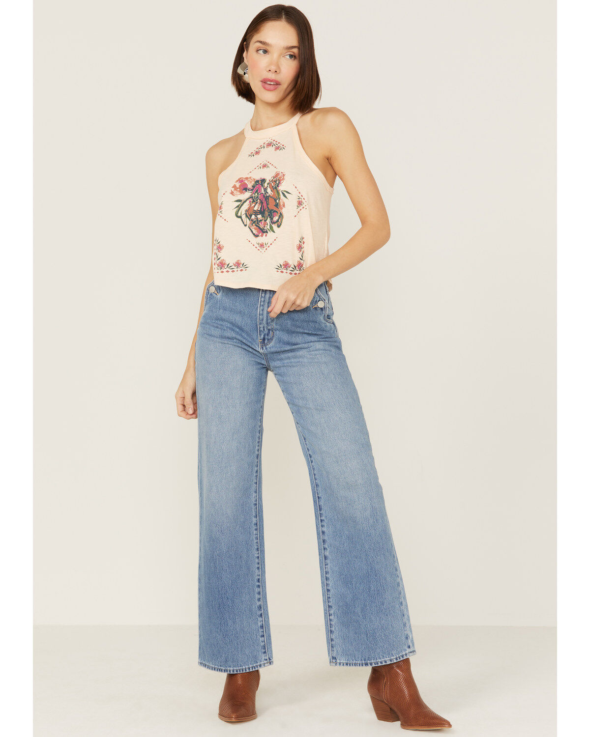Image #4 - Shyanne Women's Vaquera Floral Graphic Halter Top, , hi-res