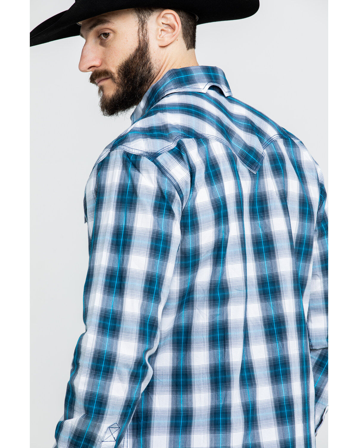 Image #2 - Moonshine Spirit Men's Azul Med Plaid Long Sleeve Western Shirt , , hi-res