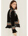 Image #4 - Double D Ranch Women's Justyna Embroidered Fringe Suede Jacket, Black, hi-res