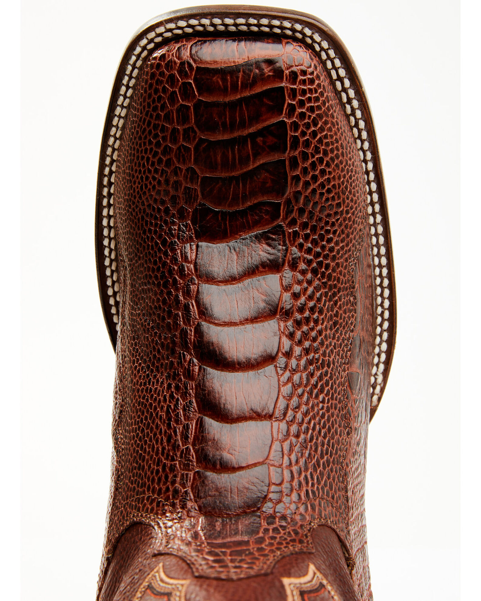 Image #4 - Cody James Men's Brandy Ostrich Leg Exotic Western Boots - Broad Square Toe, Red, hi-res