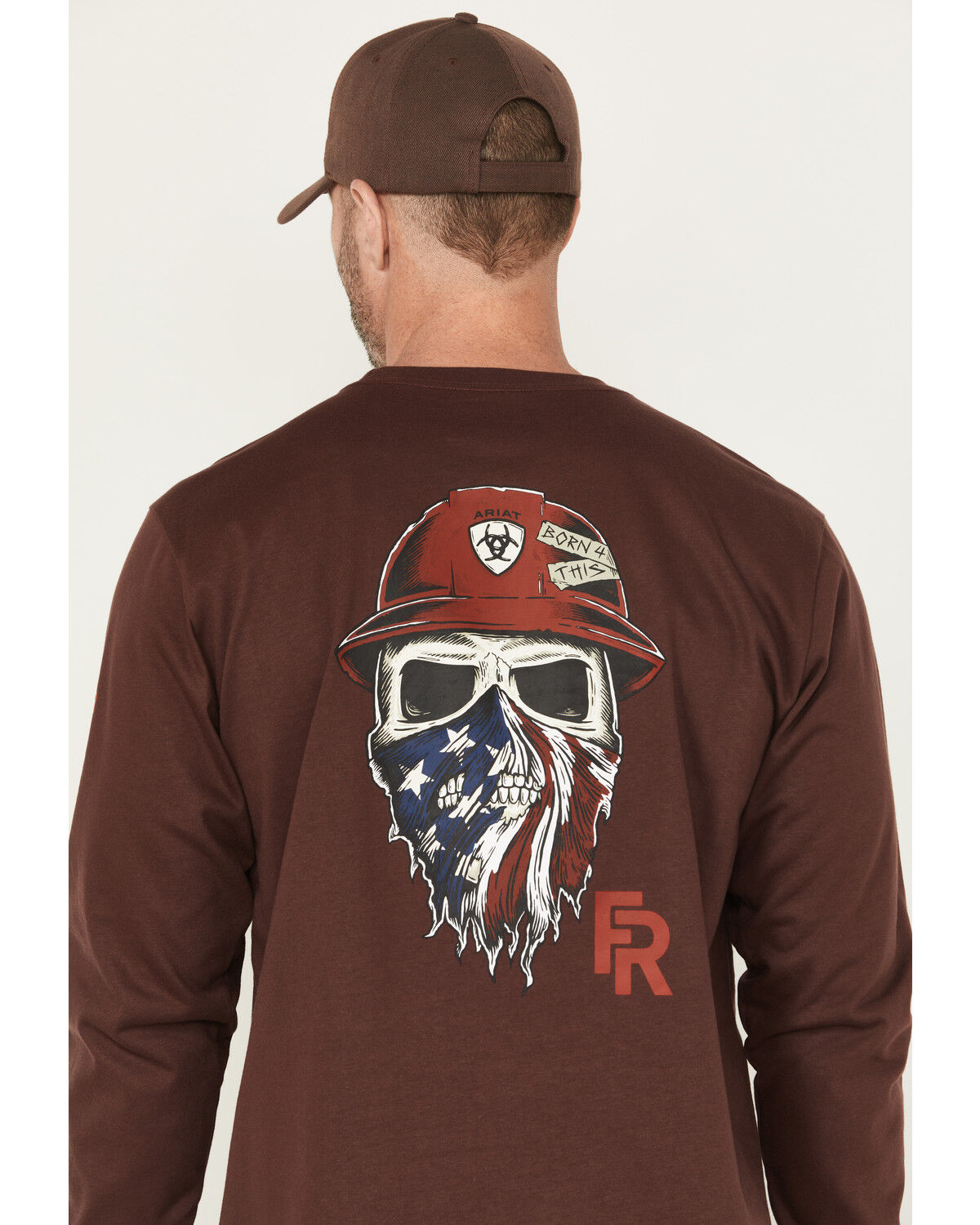 Image #4 - Ariat Men's FR Born For This Long Sleeve Work T-Shirt, Chocolate, hi-res