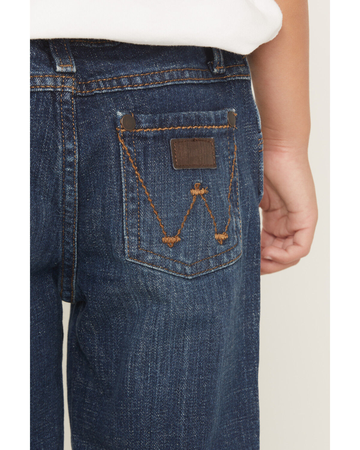 Image #4 - Wrangler Retro Little Boys' Jackson Hole Dark Wash Relaxed Bootcut Stretch Denim Jeans, Blue, hi-res