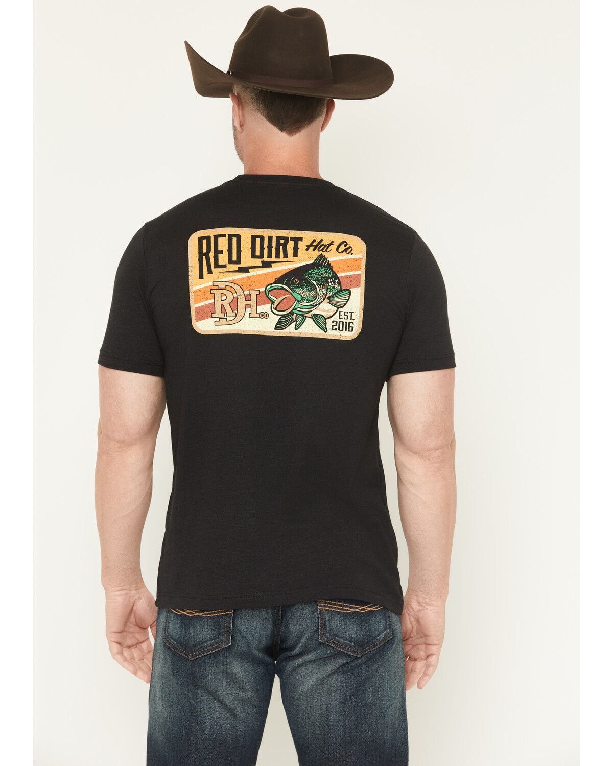Image #4 - Red Dirt Hat Men's Bass Lighting Short Sleeve Graphic T-Shirt, Charcoal, hi-res