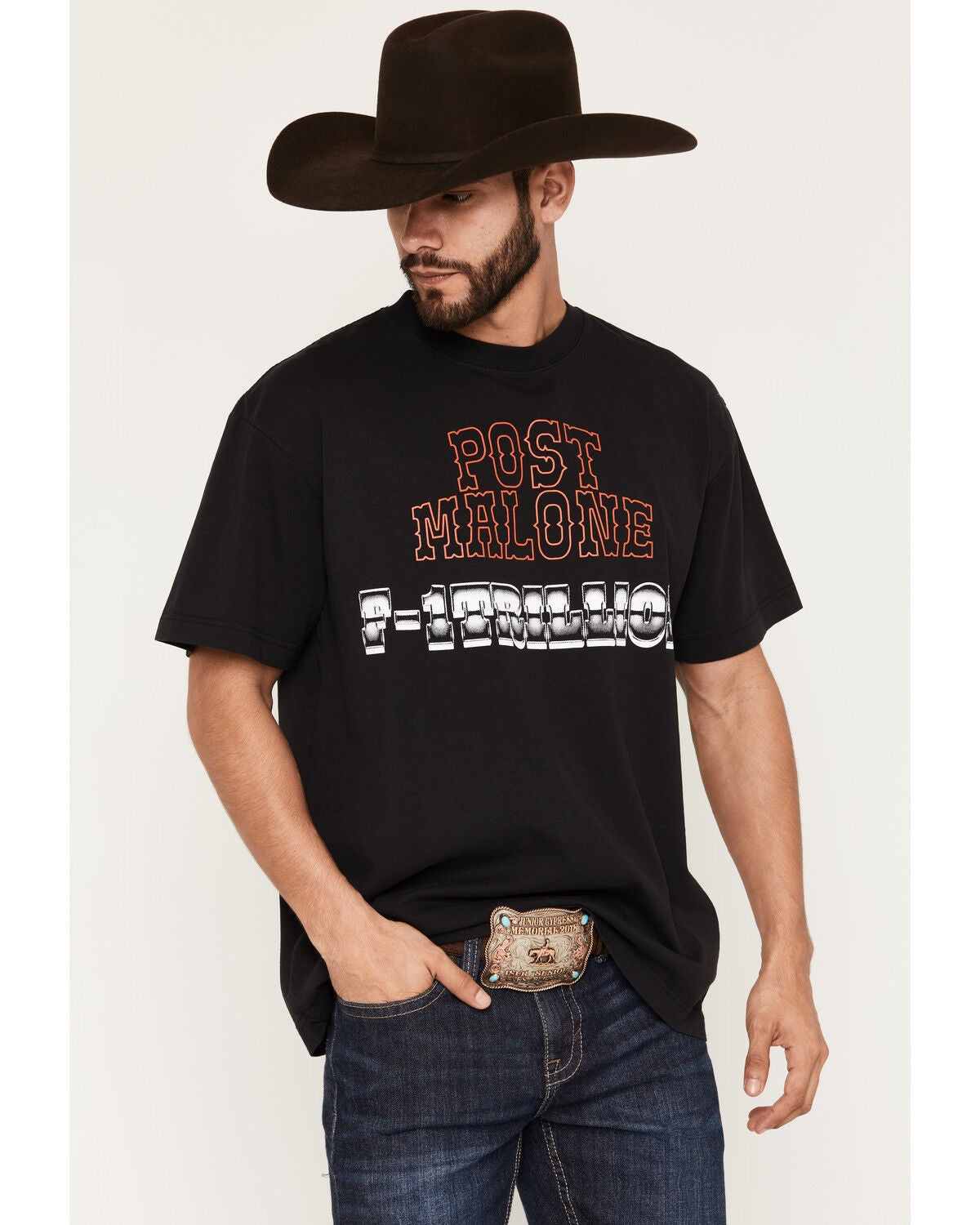 Post Malone Men's F-1 Trillion Short Sleeve Graphic T-Shirt, Black, hi-res