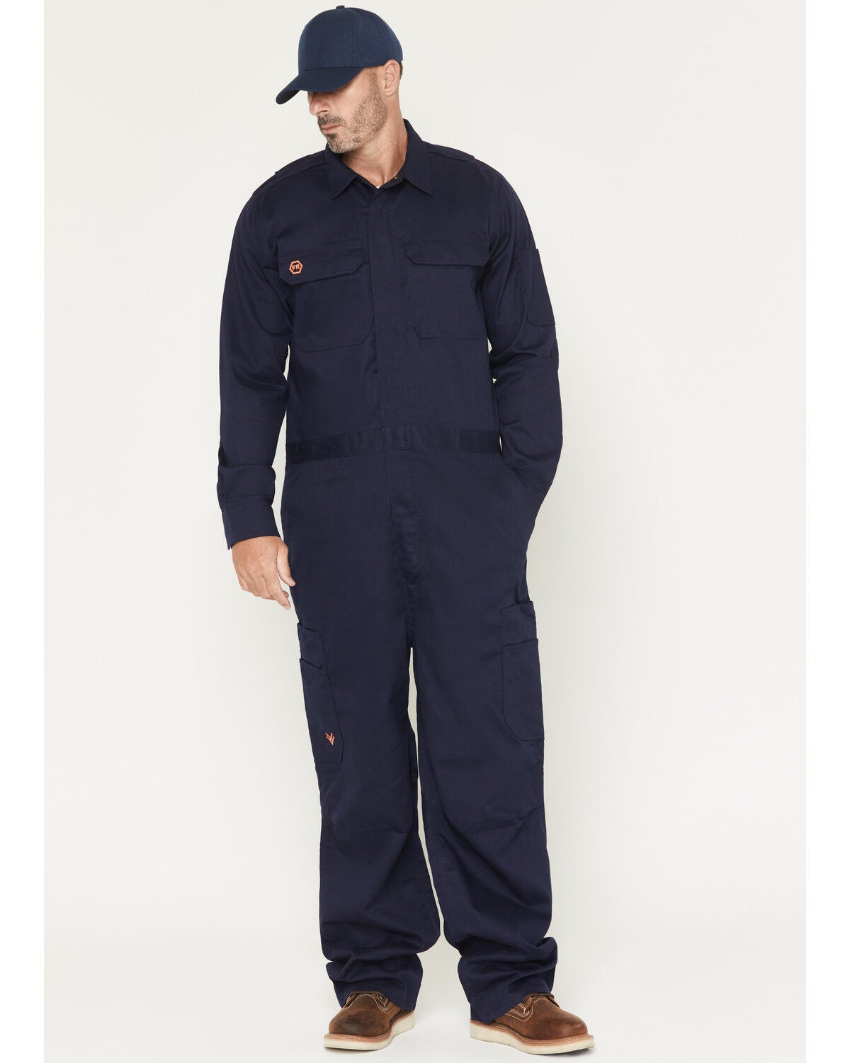 Hawx Men's FR Solid Coveralls - Short, Navy, hi-res