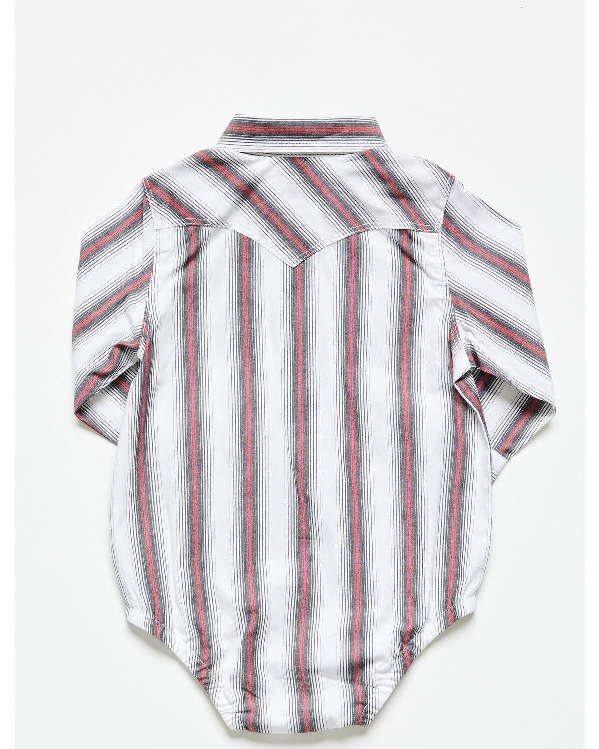 Image #3 - Wrangler Infant Boys' Striped Print Long Sleeve Snap Stretch Onesie, White, hi-res