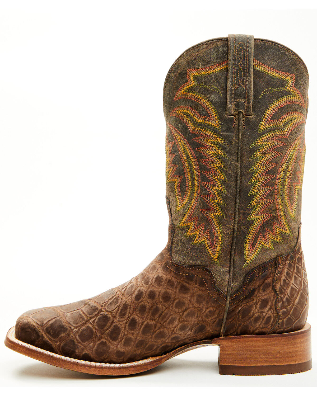 Image #3 - El Dorado Men's Exotic Alligator Western Boots - Broad Square Toe, Brass, hi-res
