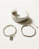 Image #1 - Shyanne Women's 3-Piece Silver Wide Cuff Chain & Evil Eye Charm Bracelet Set, Silver, hi-res