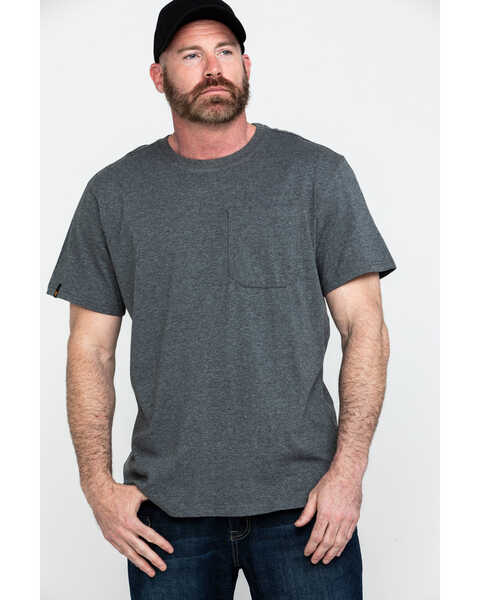Hawx Men's Pocket Crew Short Sleeve Work T-Shirt , Charcoal, hi-res