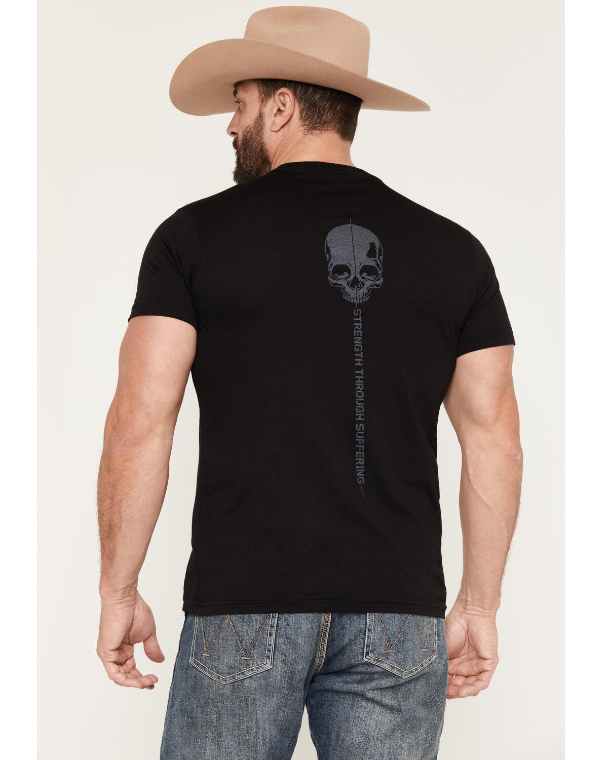 Image #1 - Grunt Style Men's Strength Through Suffering Short Sleeve Graphic T-Shirt - Big, Black, hi-res