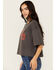 Image #2 - Wrangler Women's Space Cowboy Boxy Cropped Graphic Tee, Dark Grey, hi-res