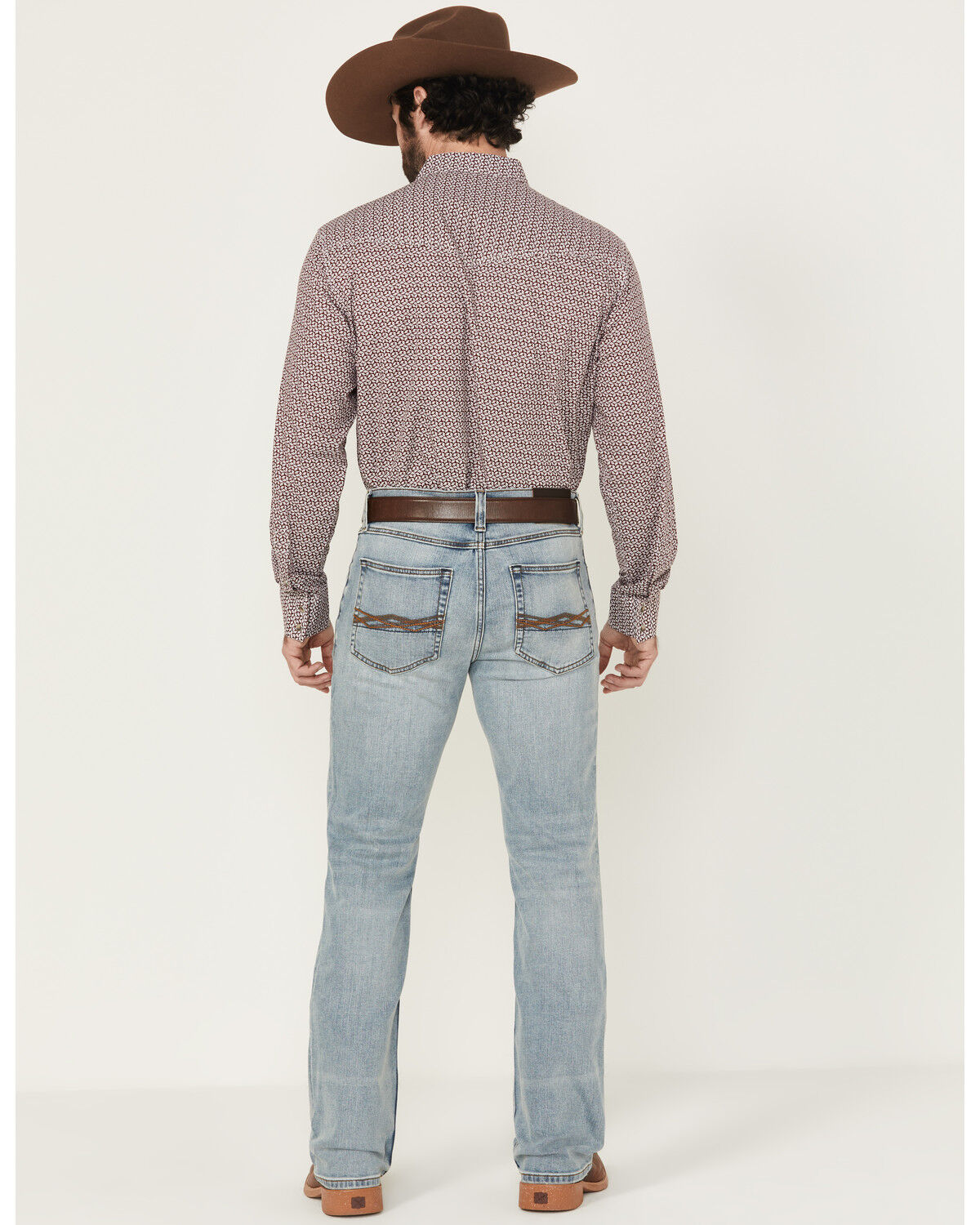 Image #3 - RANK 45® Men's Bunker Wash Trigger Slim Bootcut Stretch Denim Jeans, Light Wash, hi-res