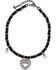 Shyanne® Women's Rhinestone Heart Boot Bracelet, Black, hi-res