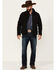 Rodeo Clothing Men's Embroidered USA Logo Zip-Front Softshell Jacket , Black, hi-res