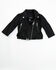 Urban Republic Toddler Girls' Quilted Faux Leather Ruffle Moto Jacket, Black, hi-res