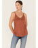 Image #1 - Shyanne Women's Faux Suede Latter Trim Cami, Brown, hi-res