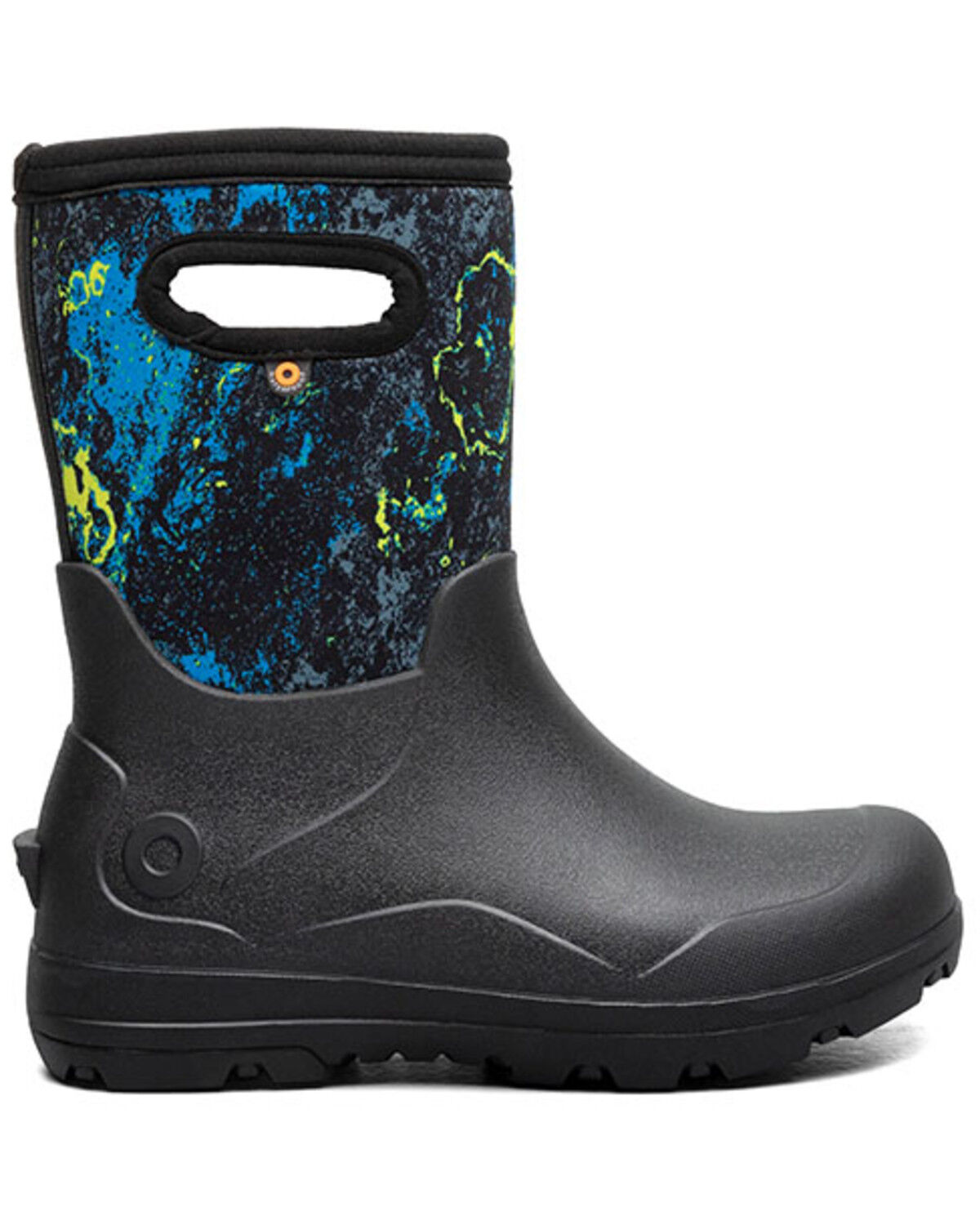 Image #2 - Bogs Boys' York Seamless Acid Camo Rubber Boots, Black, hi-res