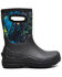 Image #2 - Bogs Boys' York Seamless Acid Camo Rubber Boots, Black, hi-res