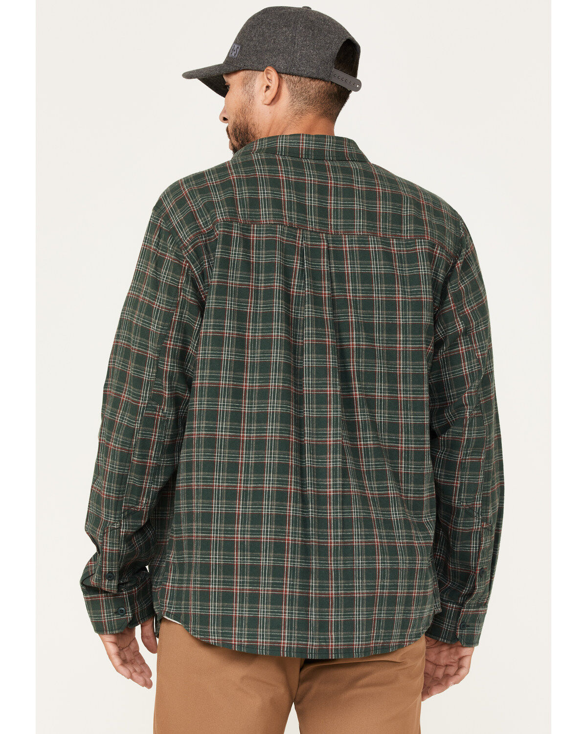 Image #4 - Brothers and Sons Men's Everyday Plaid Print Long Sleeve Button Down Western Flannel Shirt, Dark Green, hi-res