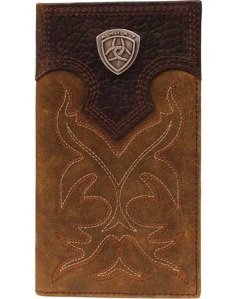Image #1 - Ariat Men's Boot Stitched Rodeo Wallet, Med Brown, hi-res