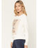 Image #2 - Blended Women's Boots Embellished Graphic Crewneck Sweatshirt, White, hi-res