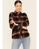 North River Women's Plaid Print Corduroy Long Sleeve Shirt, Burgundy, hi-res