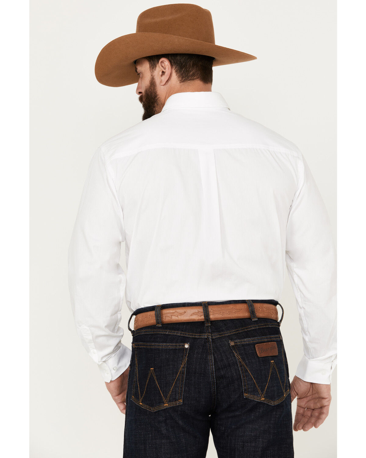 Image #4 - Cinch Men's Solid Long Sleeve Western Shirt, White, hi-res