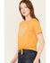 Image #2 - Shyanne Women's Cowboy Take Me Away Short Sleeve Tie-Front Tee, Gold, hi-res