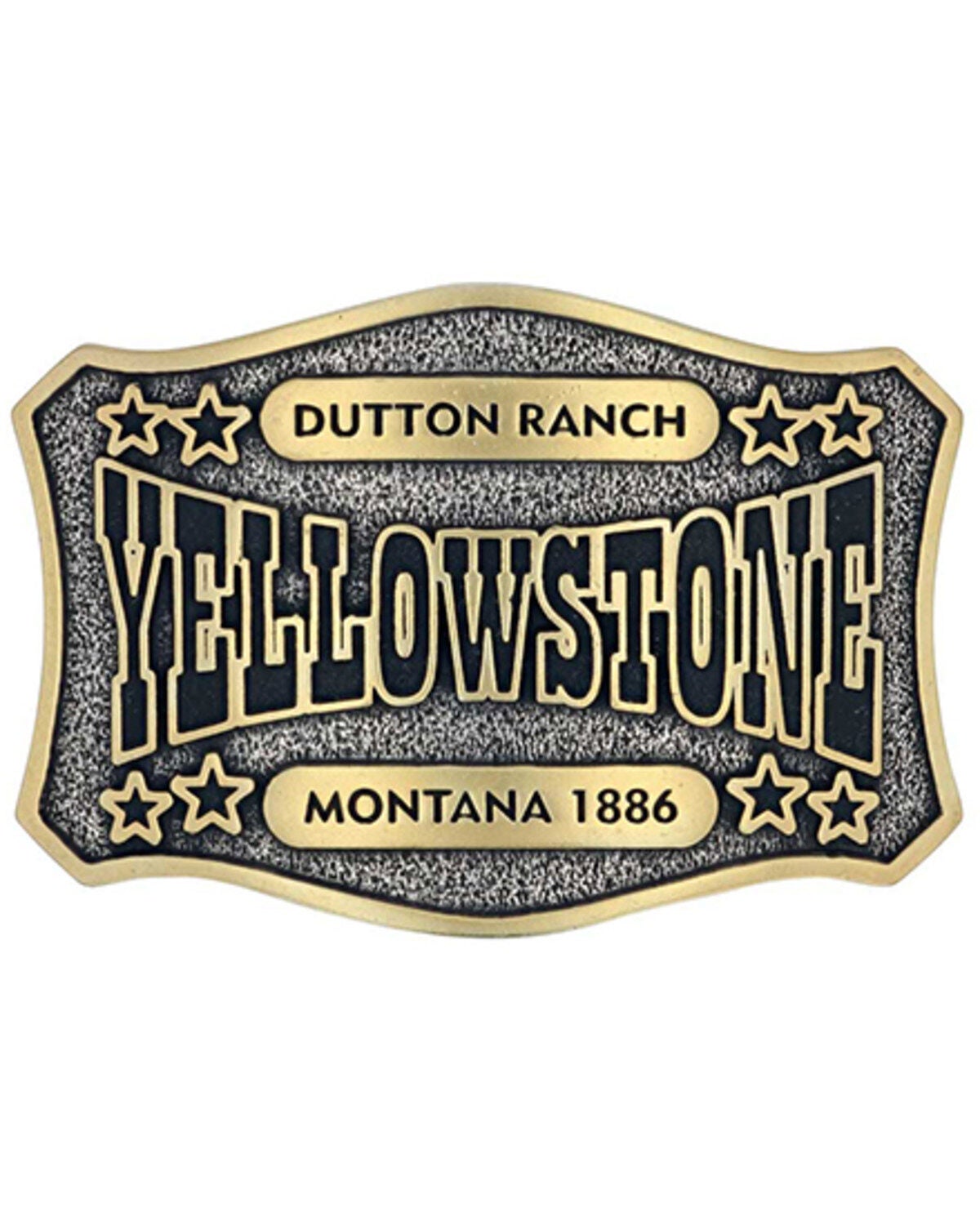 Montana Silversmiths Two-Tone Yellowstone Dutton Ranch Belt Buckle, Gold, hi-res