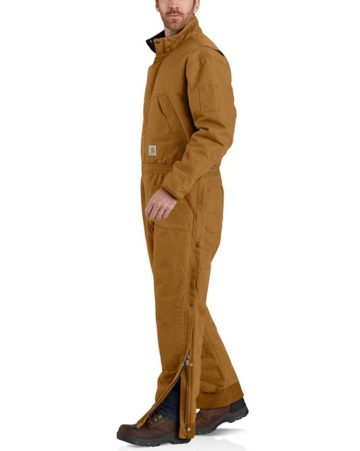Image #3 - Carhartt Men's Brown Washed Duck Insulated Coveralls, , hi-res