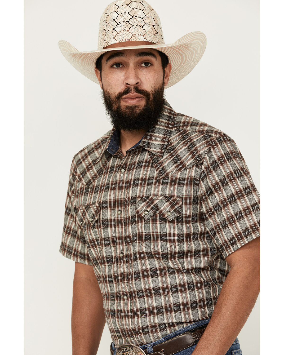 Cody James Men´s Grit Plaid Print Short Sleeve Snap Western Shirt -Tall teamlce.in - Image 3