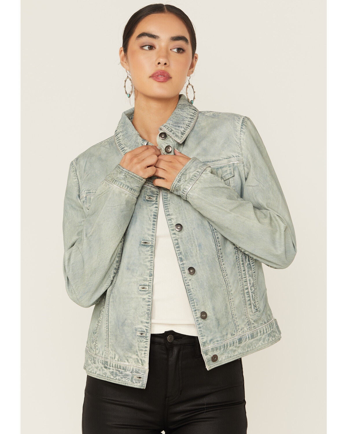 Scully Women's Trucker Jacket, Blue, hi-res