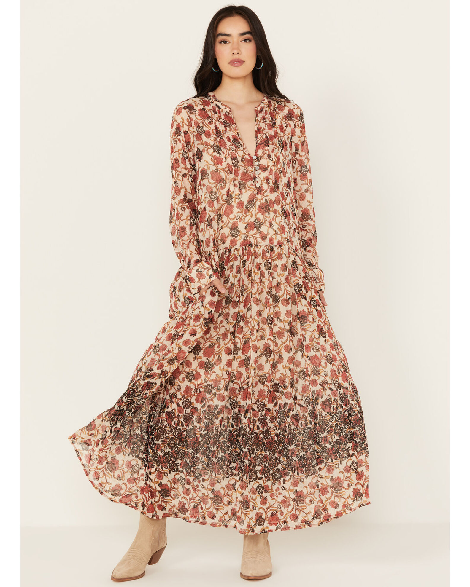 Free people long sleeve maxi dress 2025