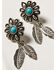 Shyanne Women's Desert Charm Flower & Feather Earrings, Silver, hi-res