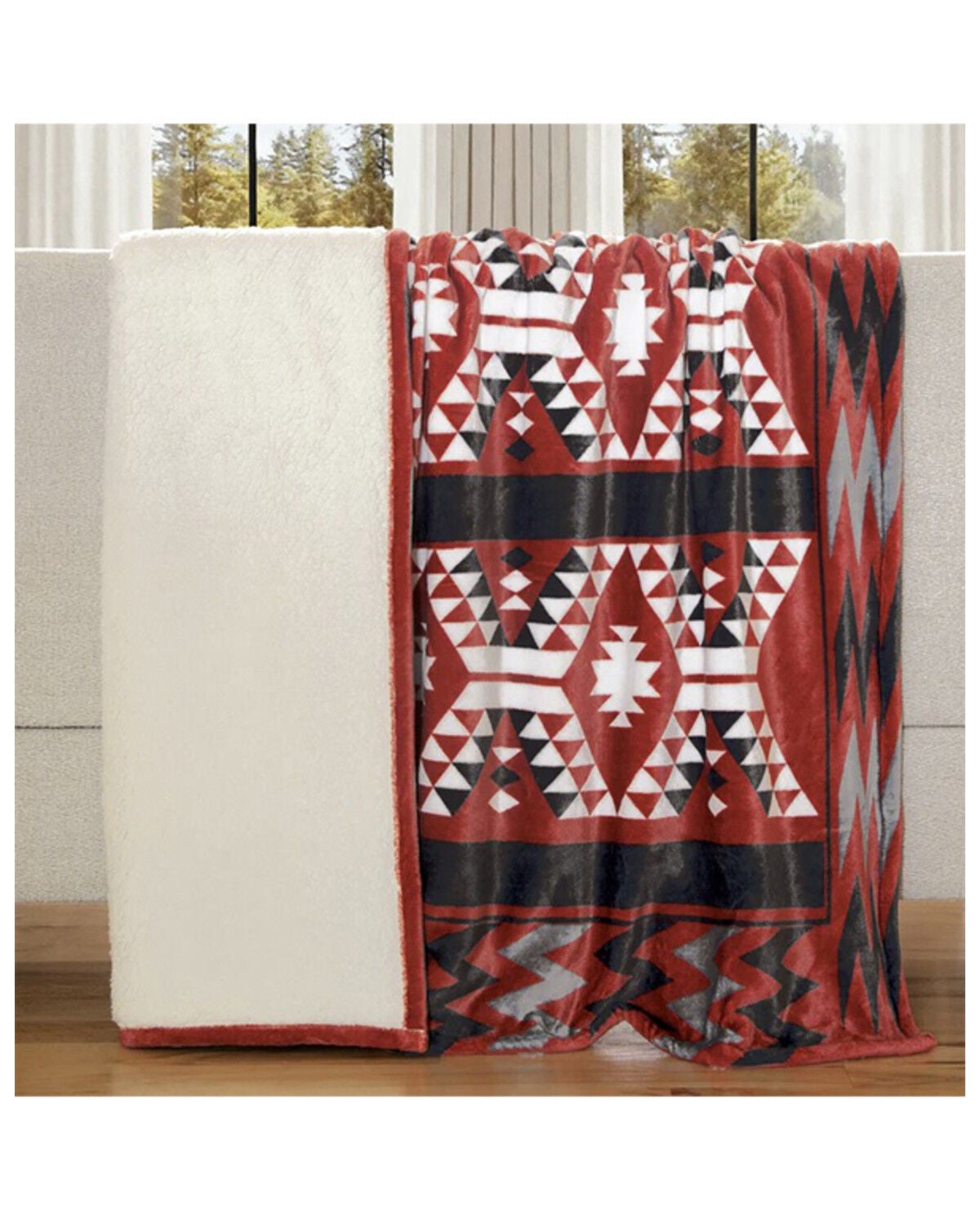 Image #3 - Carstens Home Utah Plush Sherpa Throw Blanket, Multi, hi-res