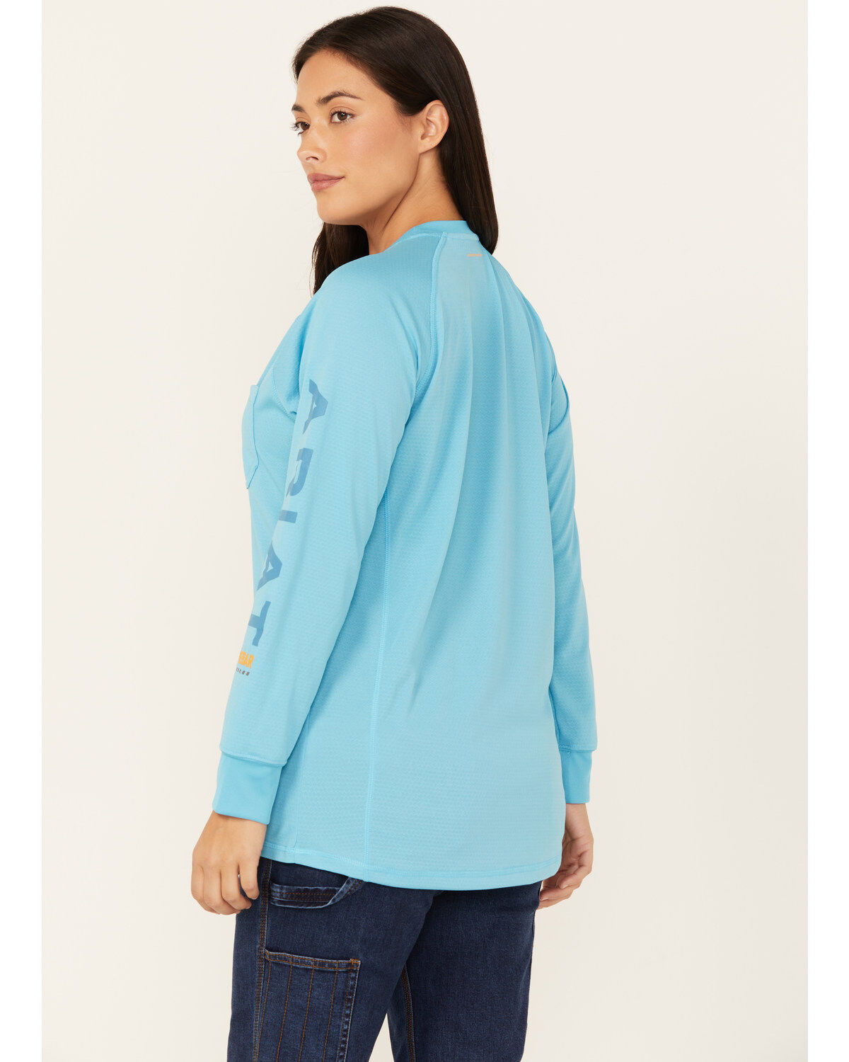Image #4 - Ariat Women's Rebar Heat Fighter Long Sleeve Work Shirt, Blue, hi-res