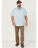 Resistol Men's Solid Short Sleeve Button Down Western Shirt , Blue, hi-res