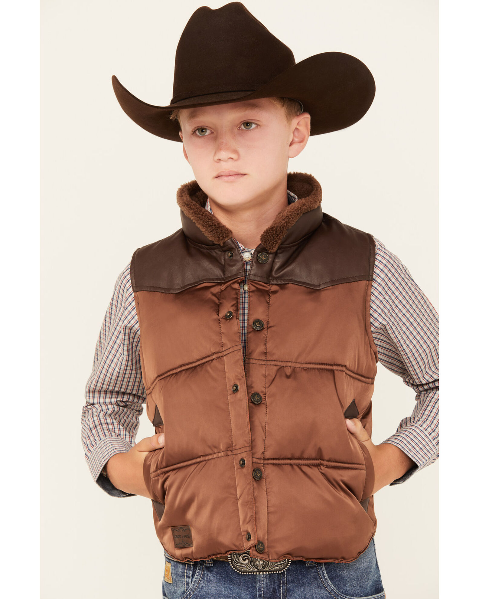 boys hooded puffer vest